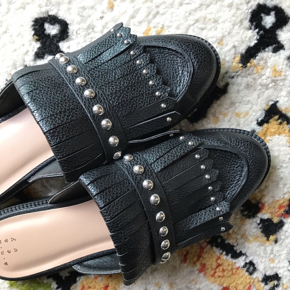 a new day Black Studded Fringe Mules - Picture 2 of 5